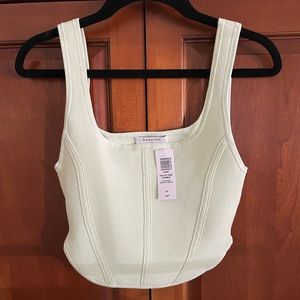 Babaton Sculpt Knit Bustier Tank in Mint